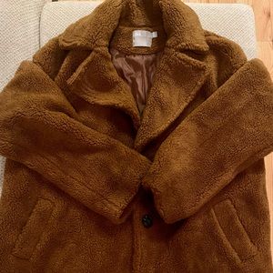 ASOS COGNAC TEDDY COAT